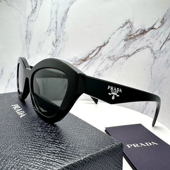 New PRADA Sunglasses Black Butterfly Cat Eye Logo Symbole Logo New main image 15